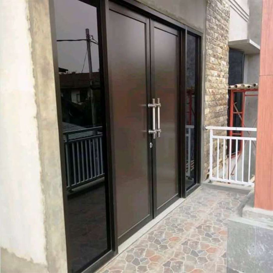 pintu aluminium acp hitam